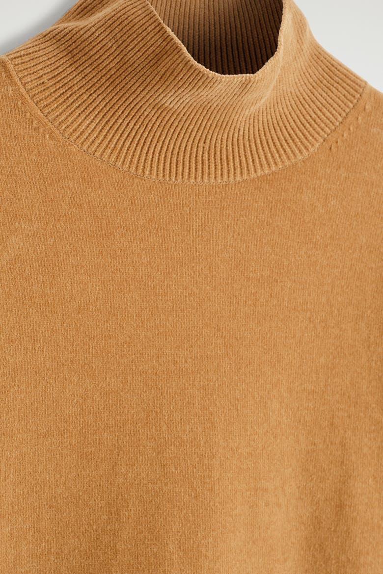 Chenille Mock-Neck Sweater, Alternate, color, CAMEL