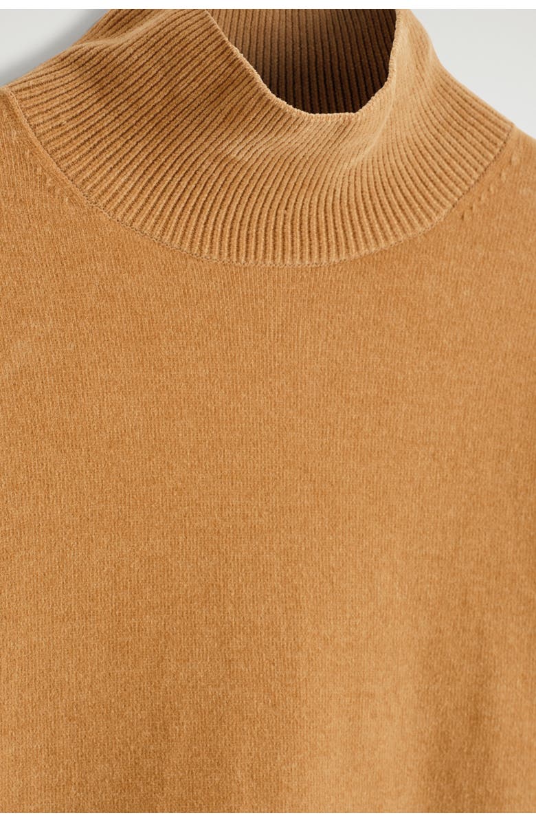 COS Chenille Mock-Neck Sweater, Alternate, color, Camel