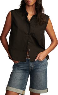 Lucky Brand Button-Up Sleeveless Top