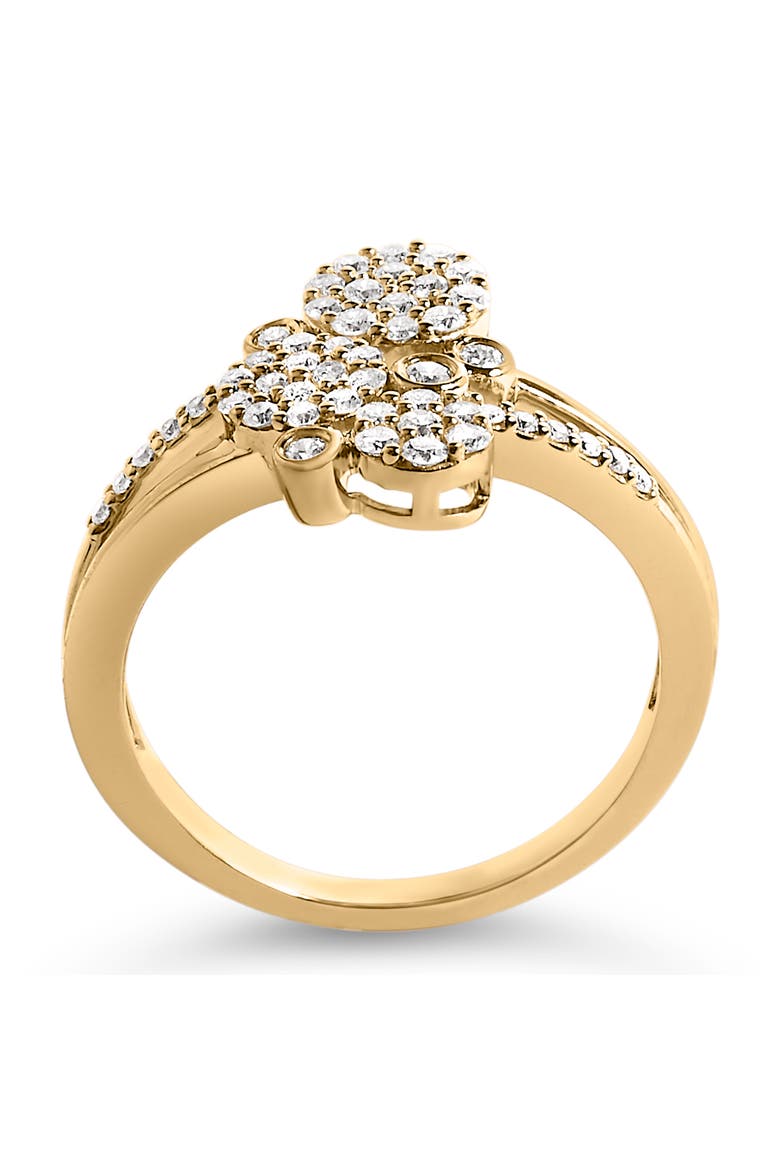 Silver 1/2 Cttw Diamond Scatter Composite Bypass Ring, Alternate, color, Yellow