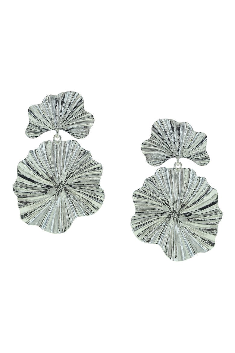 Starburst Drop Earrings, Main, color, SILVER