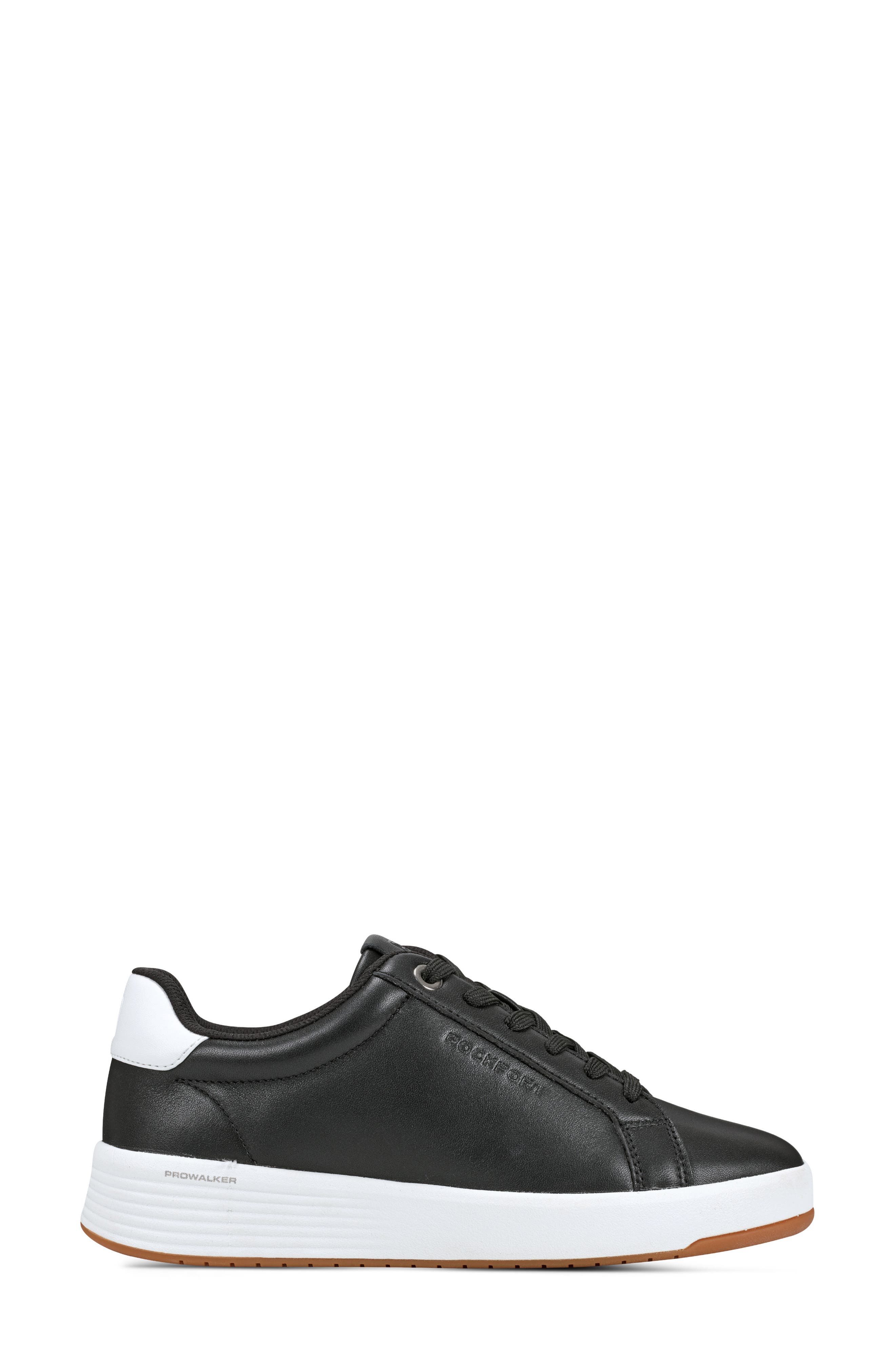 Rockport Elara Leather Sneaker, Alternate, color, Black