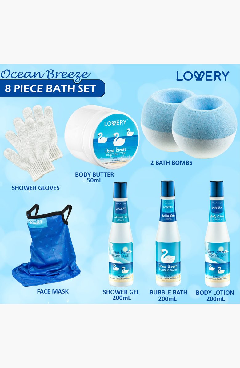 Lovery Ocean Breeze 10-Piece Bath Set, Alternate, color, Ocean Breeze