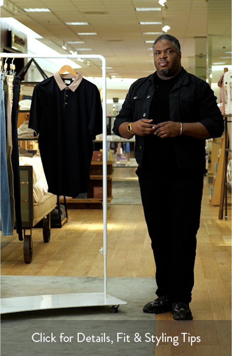 All Day Social Club Contrast Collar Cotton Blend Polo Shirt, sales video thumbnail