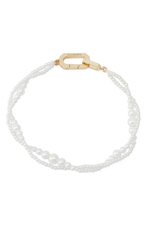 Faux Pearl Double Strand Bracelet