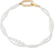 AllSaints Faux Pearl Double Strand Bracelet