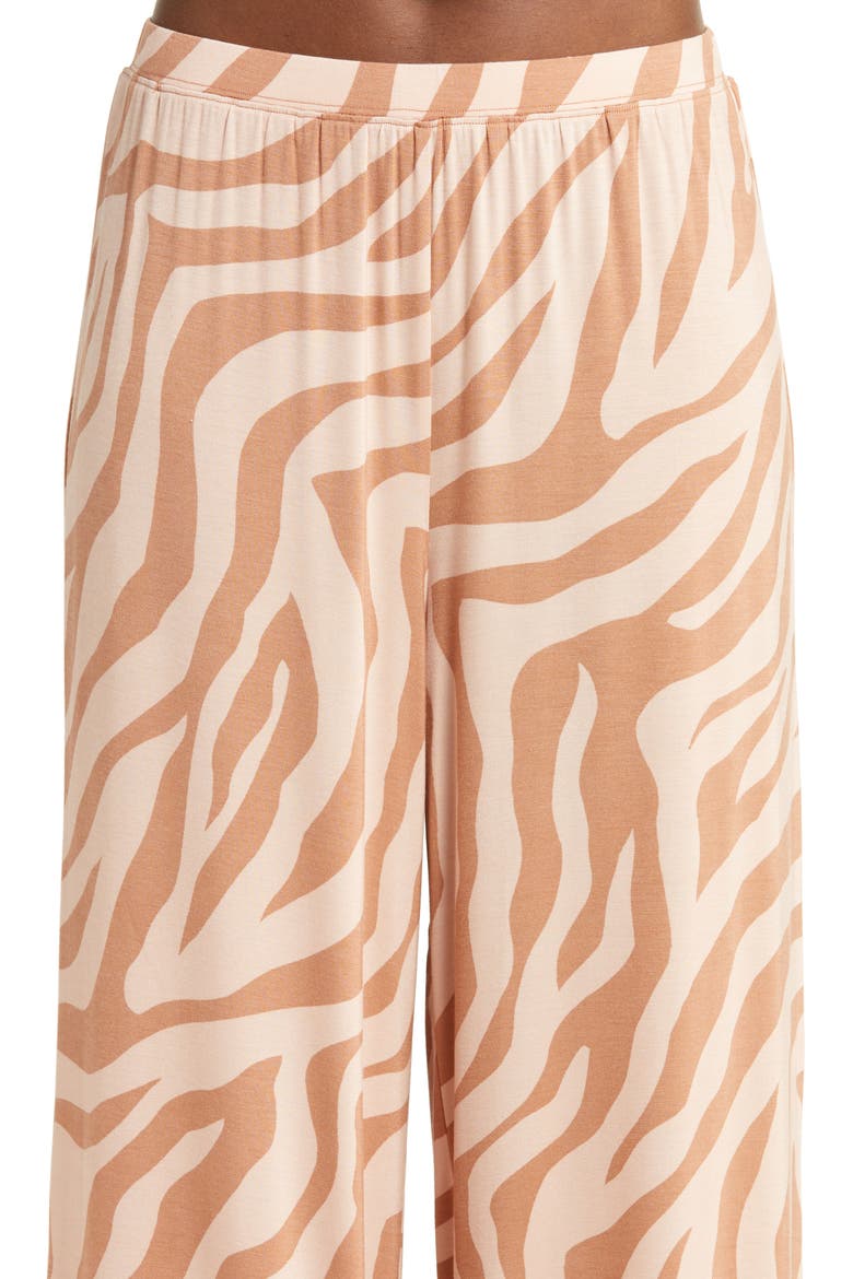 Moonlight Easy Pajamas, Alternate, color, TAN MOCHA SLEEPY ZEBRA
