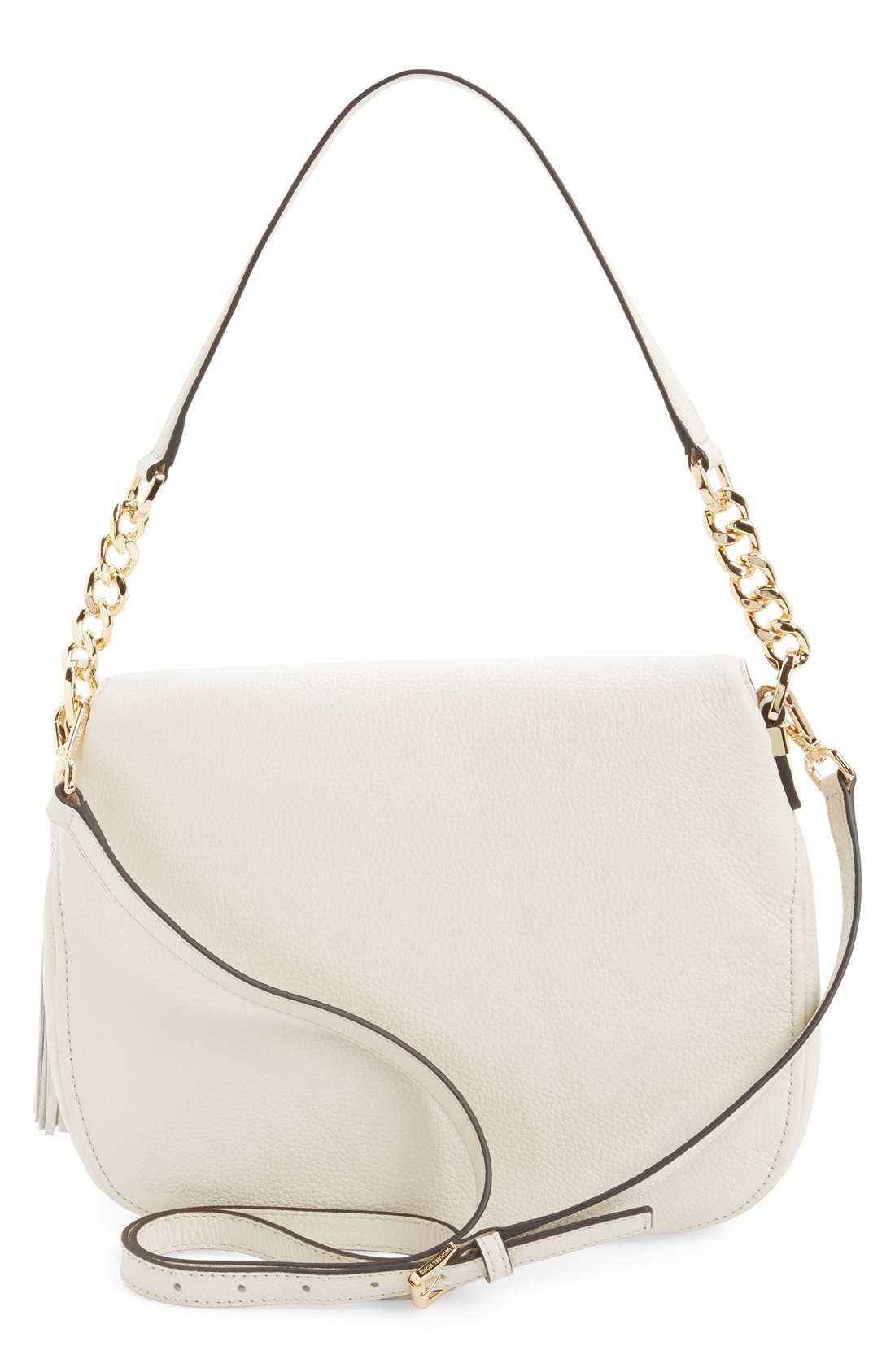 'Bedford Tassel - Medium' Convertible Leather Shoulder Bag (Nordstrom Exclusive), Alternate, color, ECRU