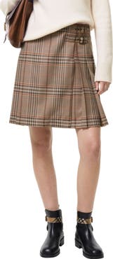 Burberry Odessa Check Wool Mouliné Kilt