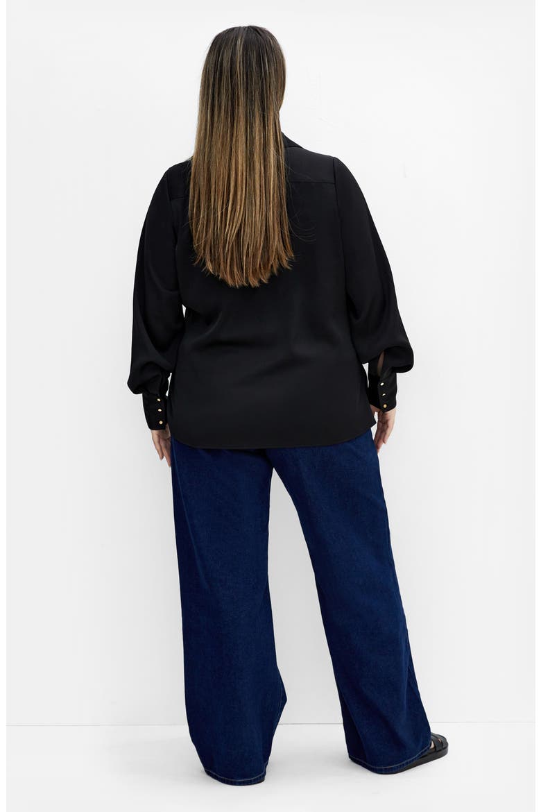 Amoura Button-Up Shirt, Alternate, color, BLACK
