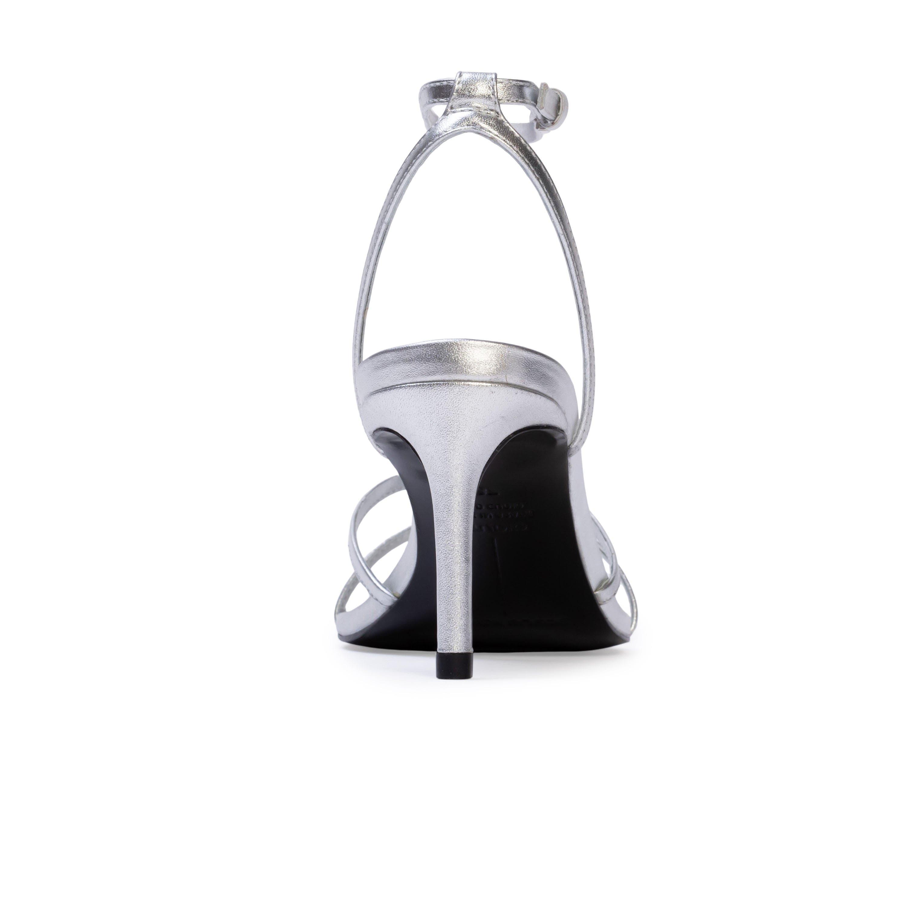BLACK SUEDE STUDIO Miley 70 Sandal, Alternate, color, Silver Metallic Leather