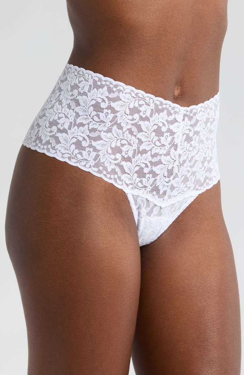 Hanky Panky Retro High Waist Thong, Alternate, color, White