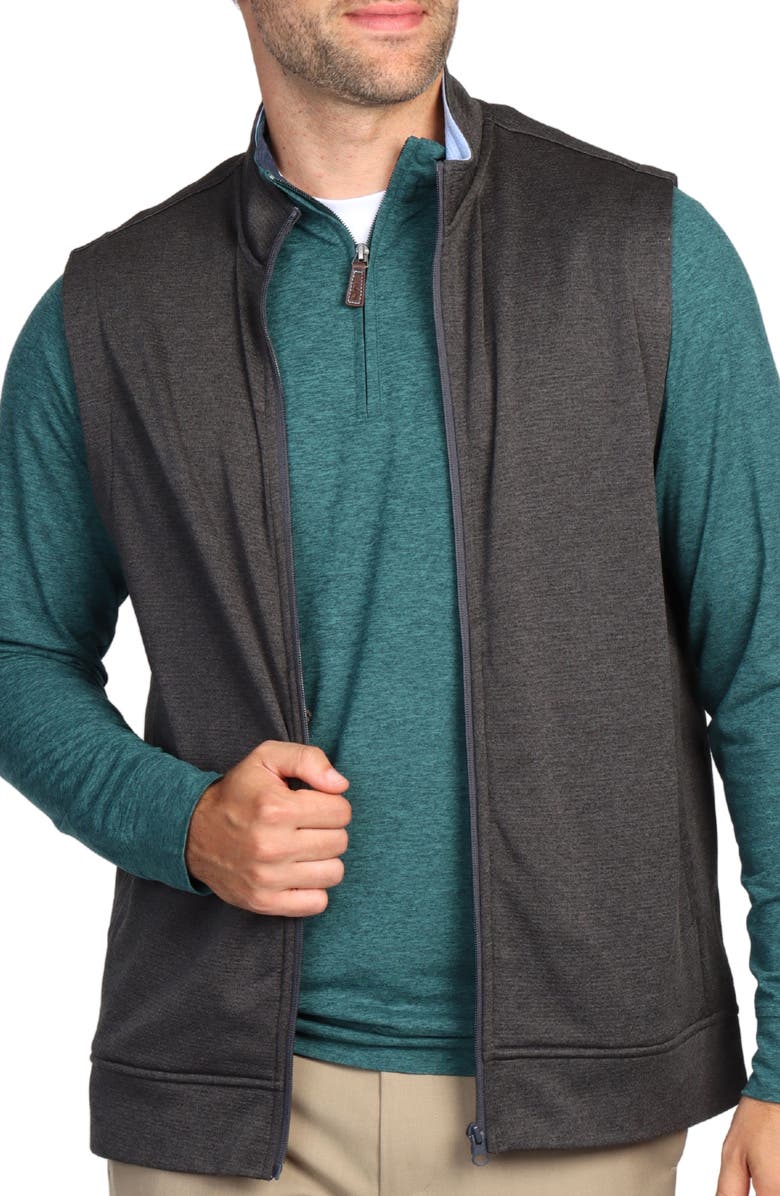 TailorByrd Luxe Fleece Golf Performance Vest, Alternate, color, Charcoal