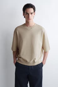 COS Oversized Short-Sleeved Cotton Sweatshirt