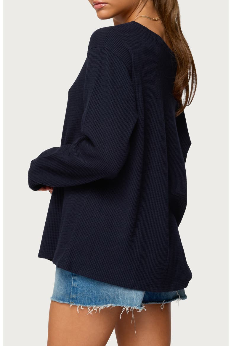 Damari One-Shoulder Oversize Sweater, Alternate, color, NAVY