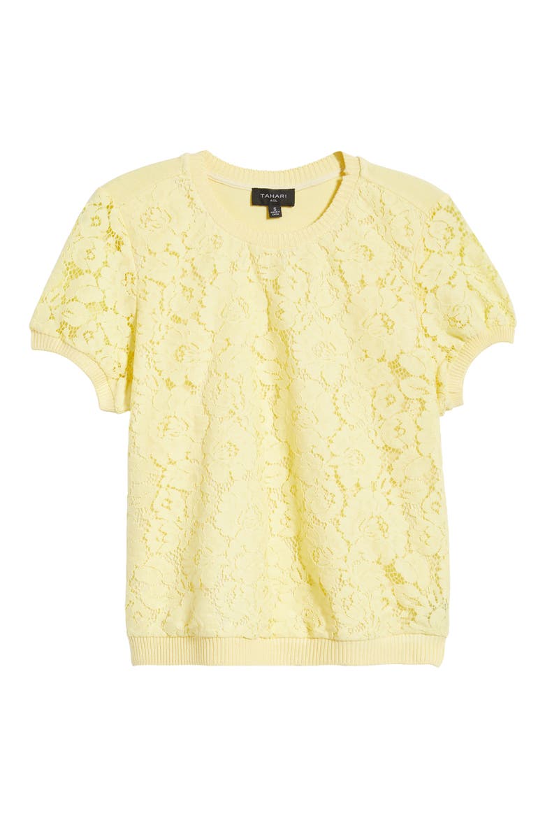 Lace Front Sweater, Alternate, color, BUTTERCUP