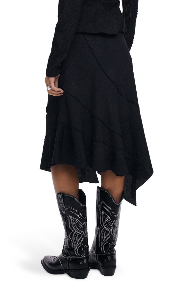 Asymmetric Skirt, Alternate, color, BLACK