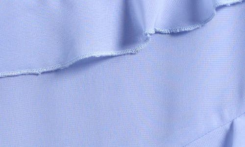 Ava & Yelly Kids' One-shoulder Ruffle Dress In Blue