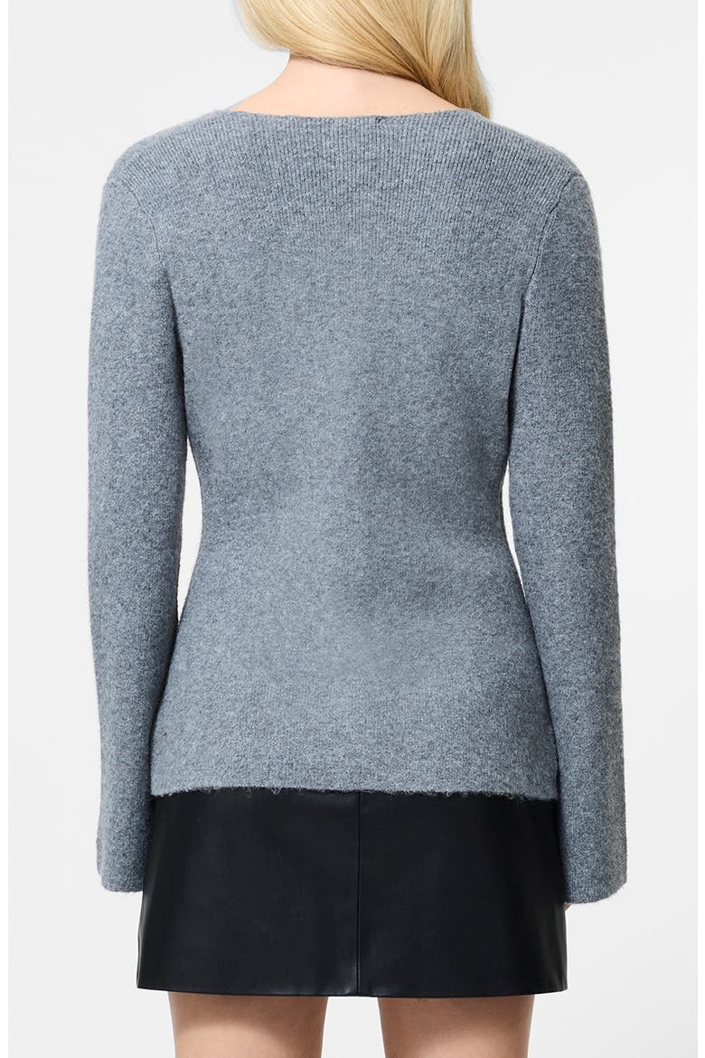 Ellie V-Neck Cardigan, Alternate, color, MID GREY MELANGE