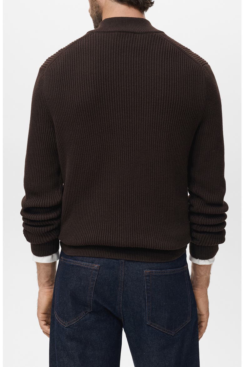 Perkins Quarter Zip Sweater, Alternate, color, CHOCOLATE