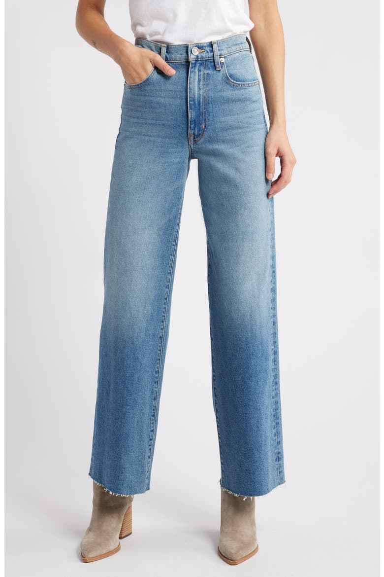 Grace Raw Hem High Waist Ankle Wide Leg Jeans, Main, color, SEPARATE WAYS
