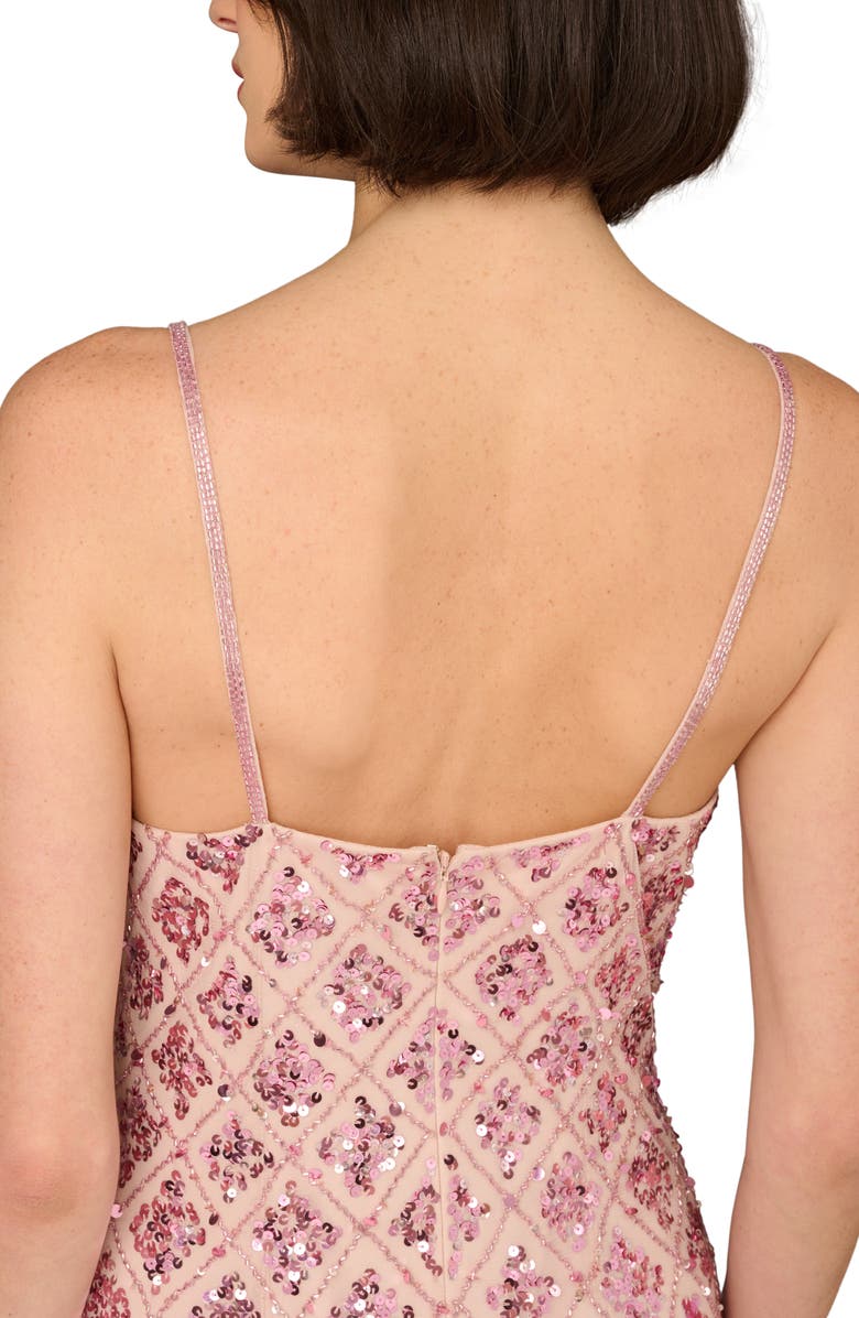 Aidan Mattox by Adrianna Papell Embellished Mesh Column Gown, Alternate, color, 