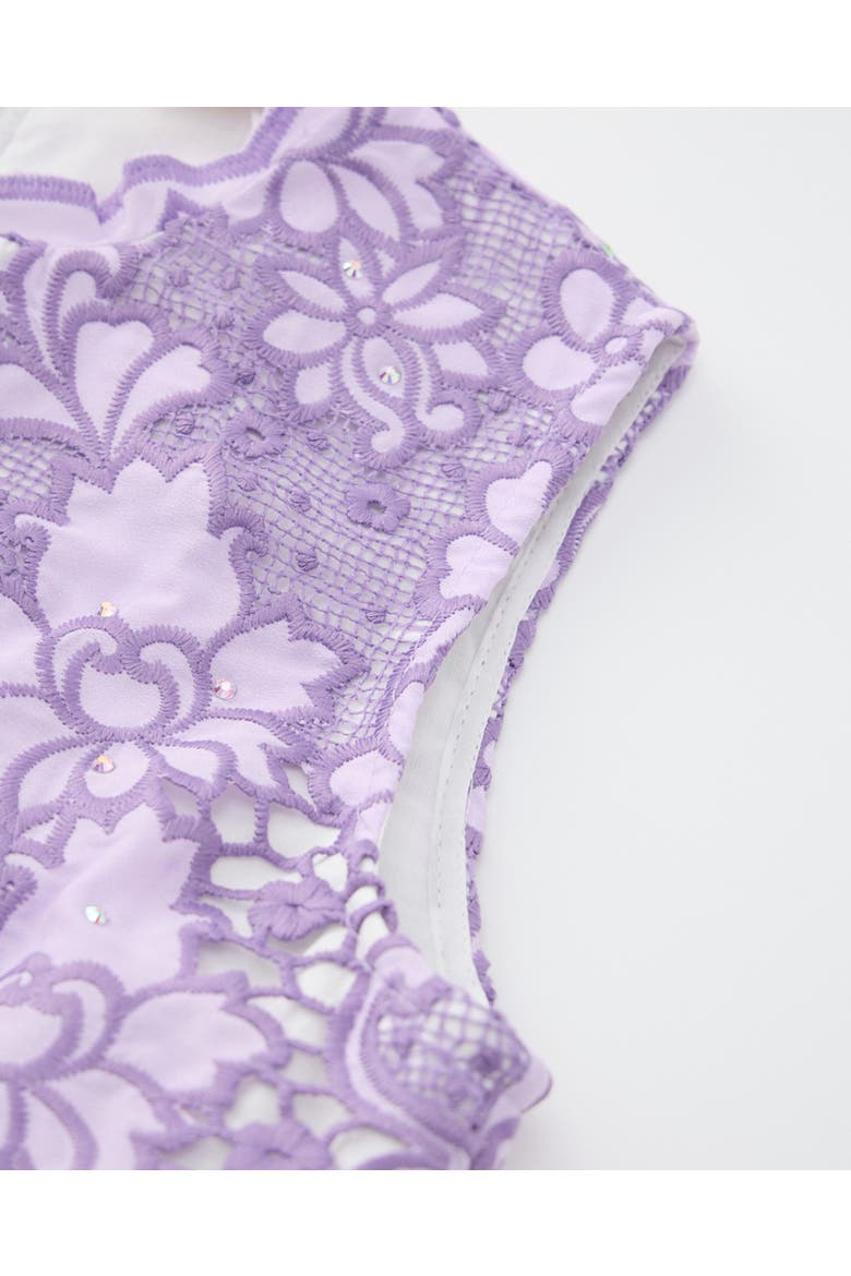 Emmelina Embroidered Mini Dress, Alternate, color, Lavender