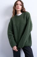 Topshop Rib Puff Sleeve Sweater