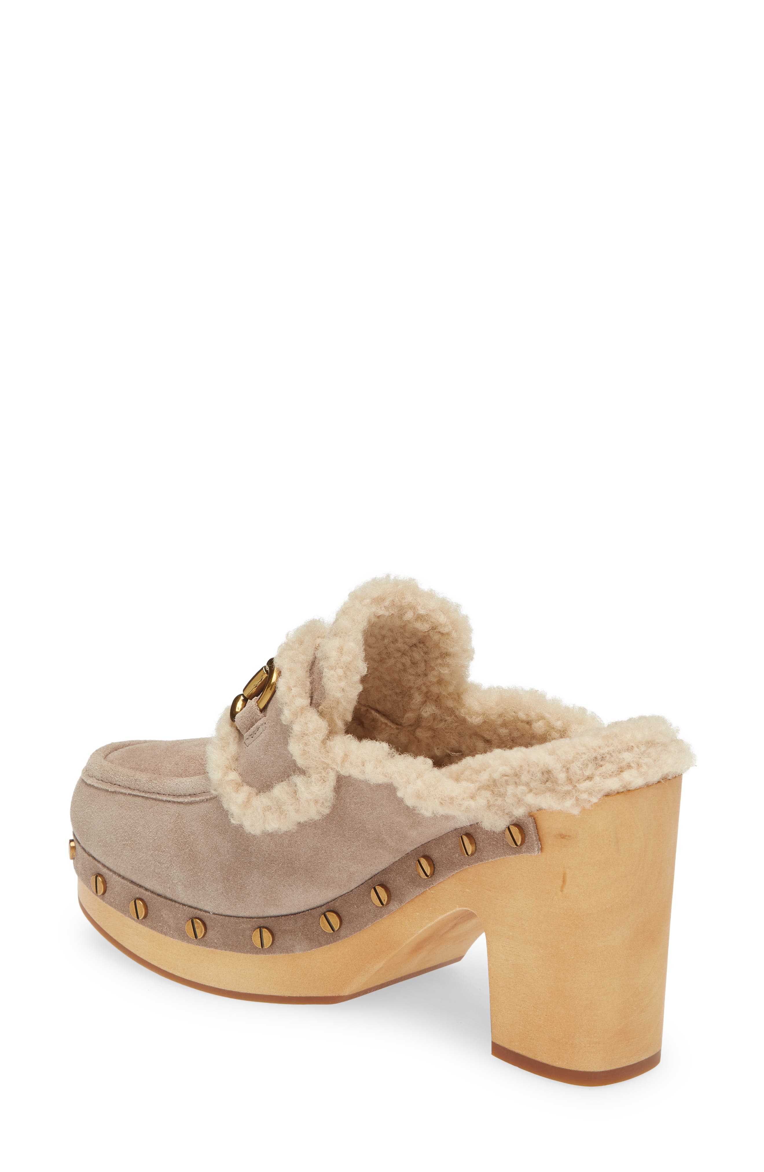 Delanie Faux Shearling Mule, Alternate, color, TAUPE SUEDE NATURAL