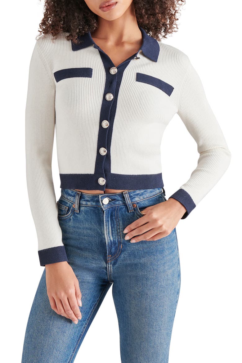Ayda Collar Rib Cardigan, Main, color, WHISPER WHITE