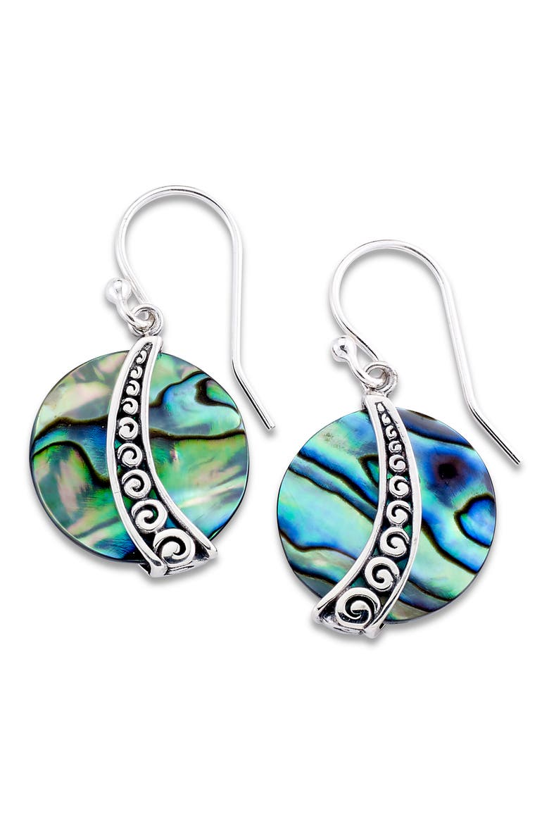 Abalone Drop Earrings, Main, color, BLUE AND GREEN