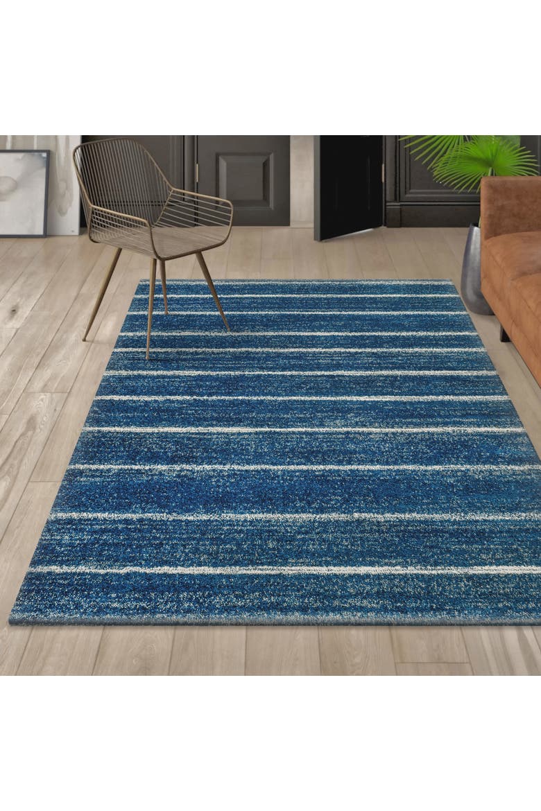 Williamsburg Minimalist Stripe Area Rug, Alternate, color, Navy/Cream