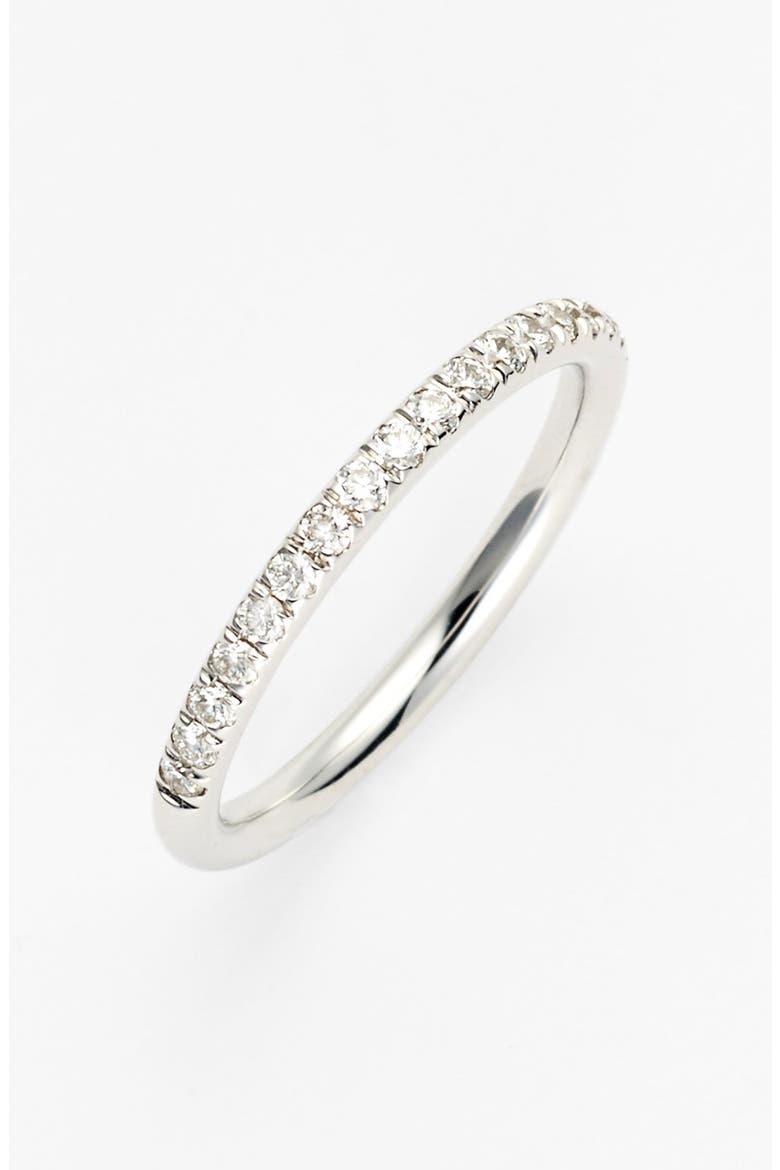 Stackable Large Straight Diamond Band Ring (Nordstrom Exclusive), Main, color, WHITE GOLD