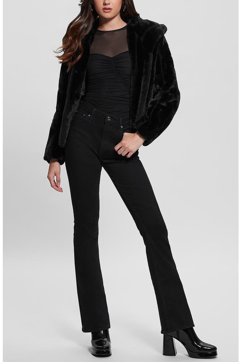 New Sophy Faux Fur Jacket, Alternate, color, JBLACK-BLACK