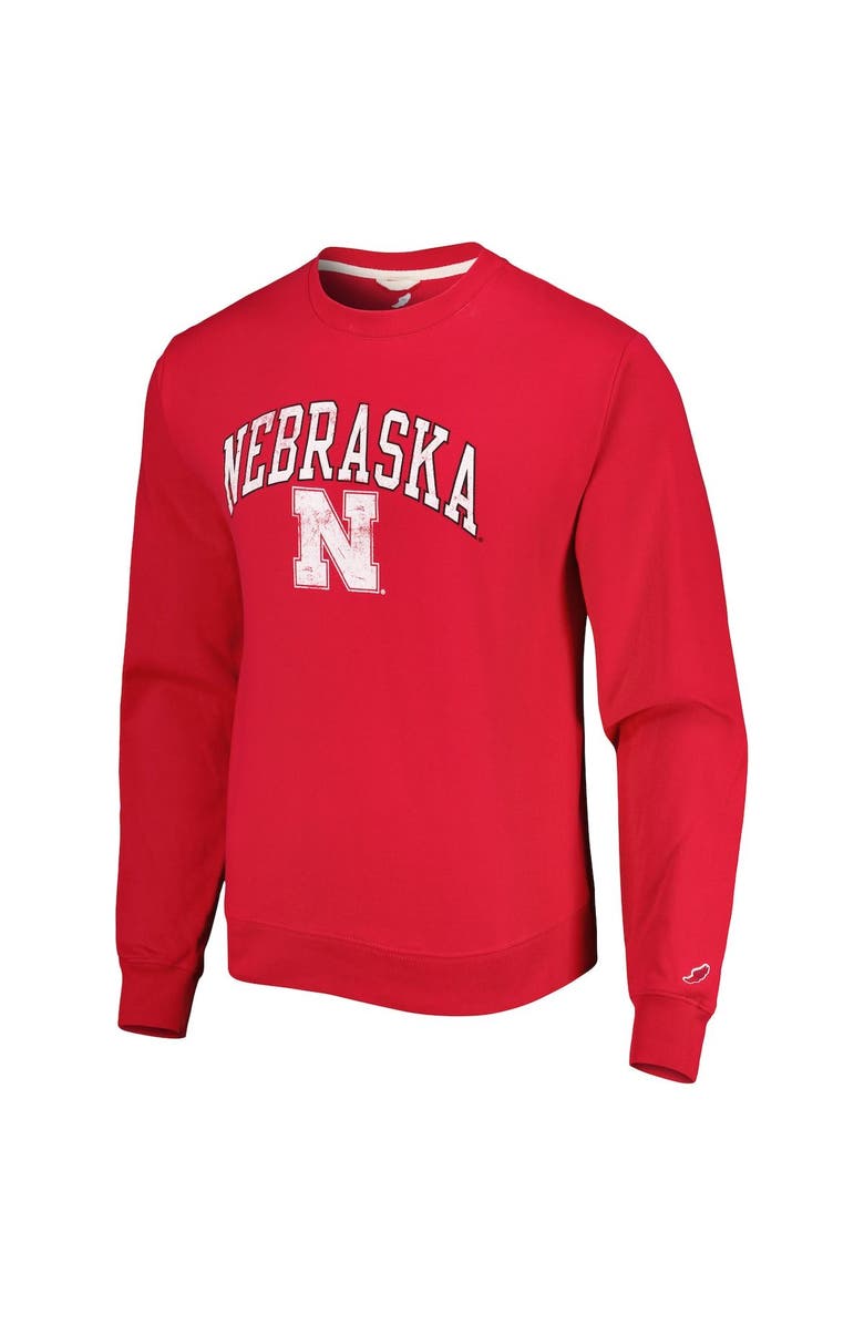 LEAGUE COLLEGIATE WEAR Men's League Collegiate Wear Scarlet Nebraska Huskers 1965 Arch Essential Lightweight Pullover Sweatshirt, Alternate, color, Red