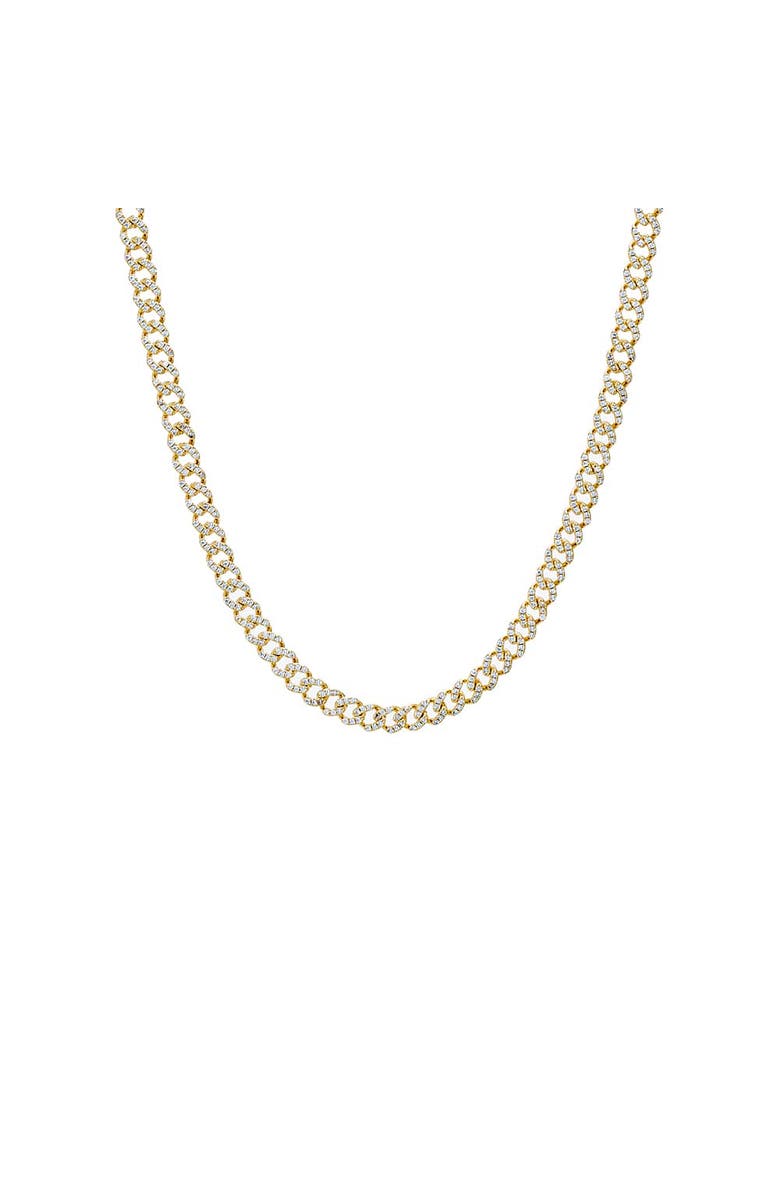 BY ADINA EDEN CZ Pave Cuban Choker Necklace, Alternate, color, Gold