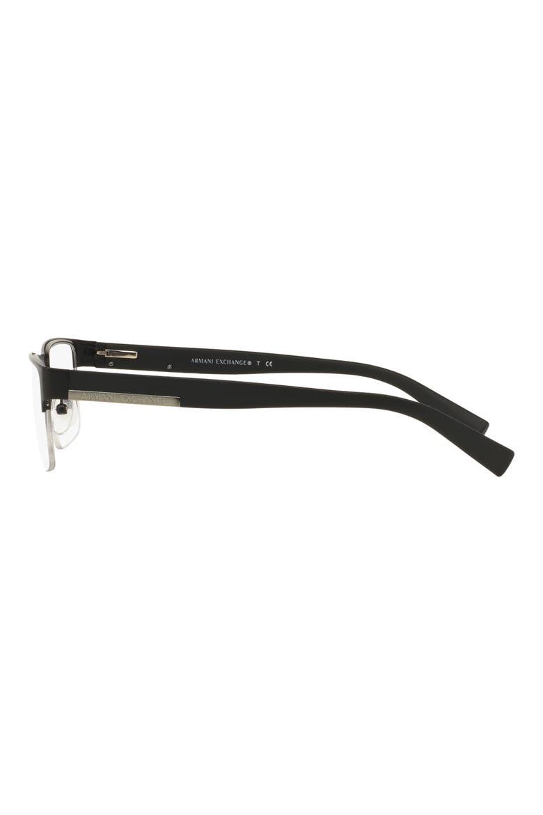 54mm Semirimless Rectangular Optical Glasses, Alternate, color, MATTE BLACK