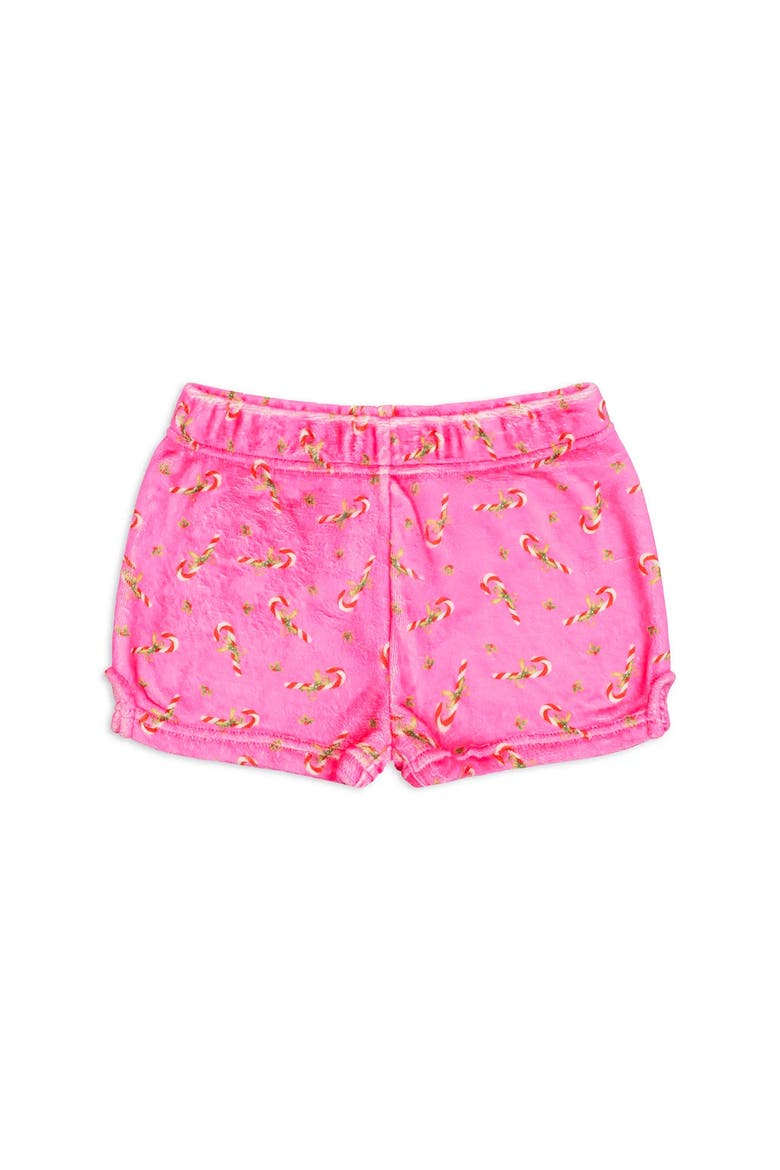 Plush Candy Cane loungewear Shorts, Alternate, color, Pink