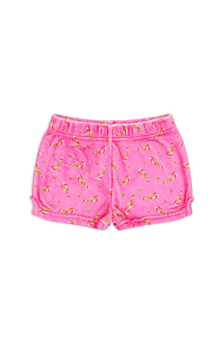 Preppy Goose Plush Candy Cane loungewear Shorts, Alternate, color,