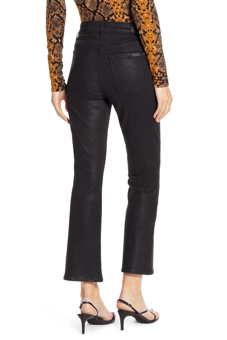 7 For All Mankind® Slim High Waist Ankle Kick Jeans, Alternate, color, BLACK