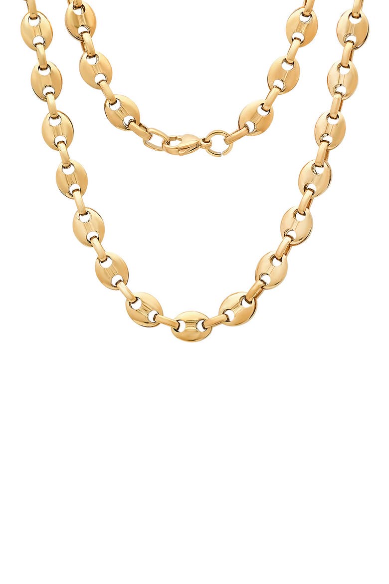 Men's Puff Mariner Chain Necklace, Main, color, GOLD
