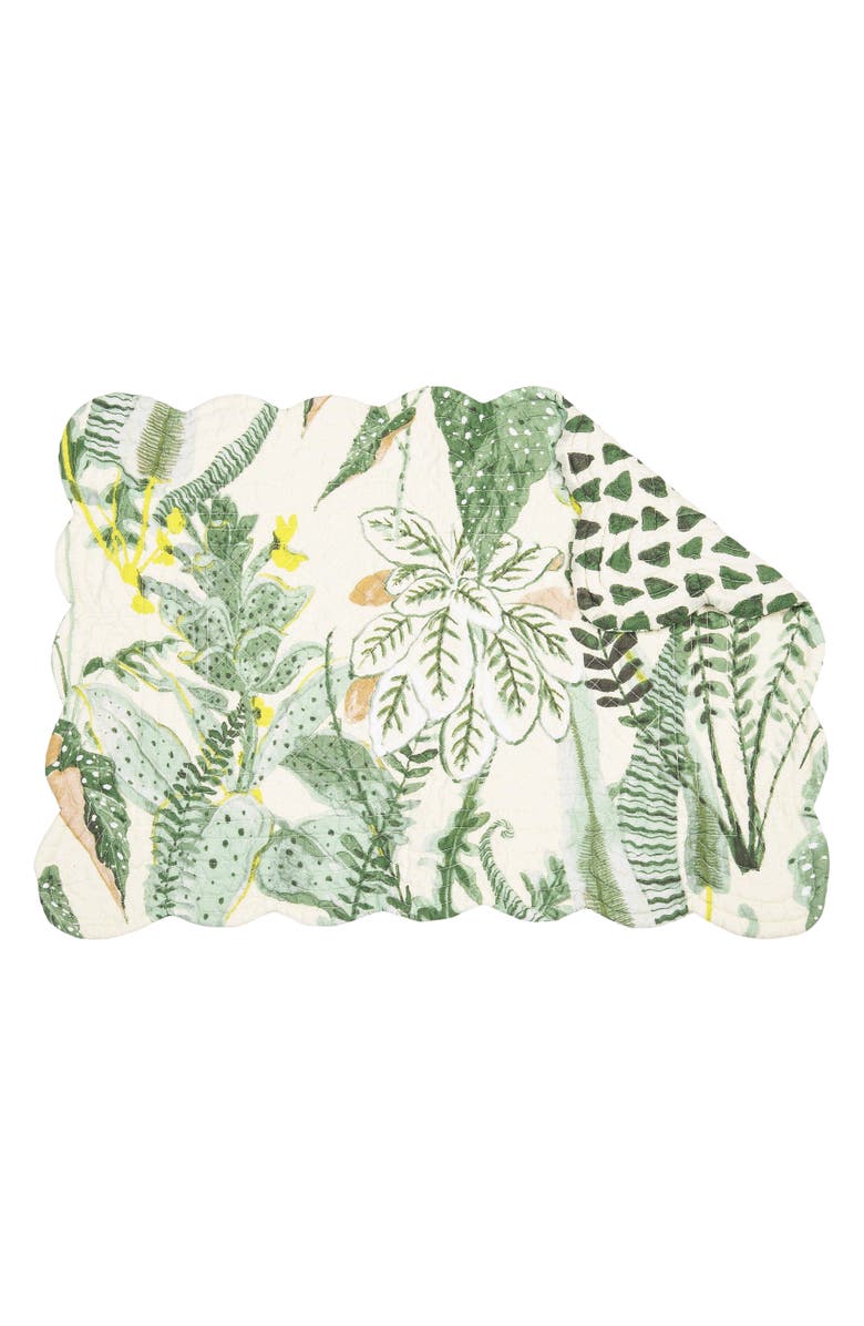 C&F Home Parson Placemats Set of 6 All Seasons Summer Spring Botanical, 13" x 19", Alternate, color, Green