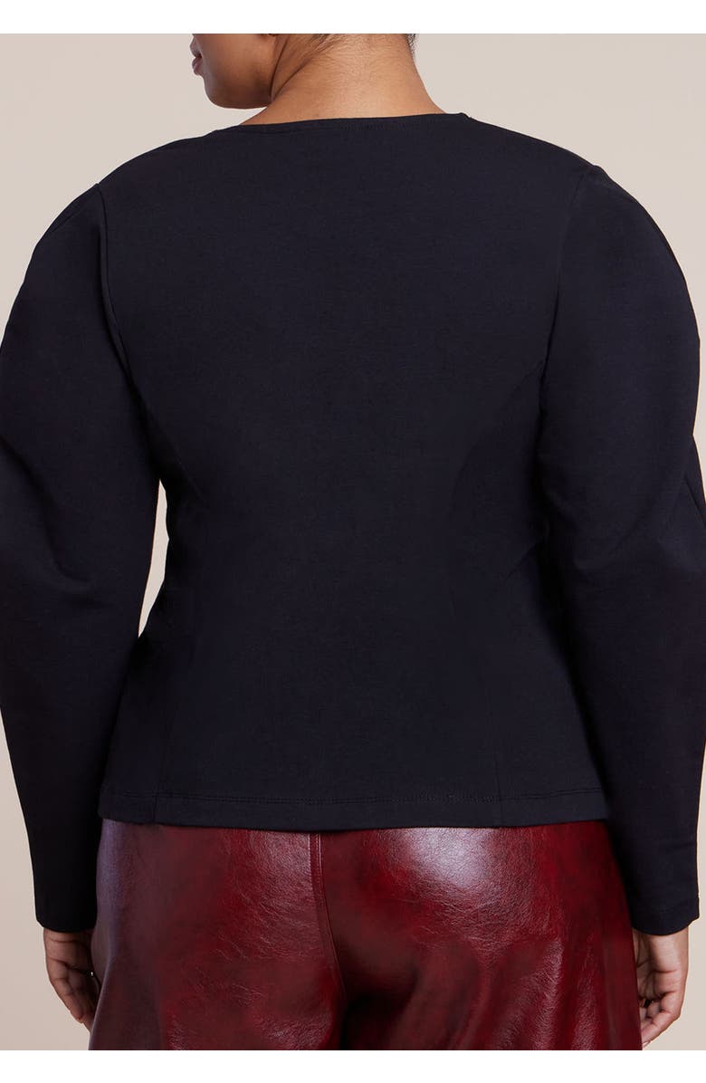 ELOQUII Square Neck Maiden Top, Alternate, color, Black Onyx