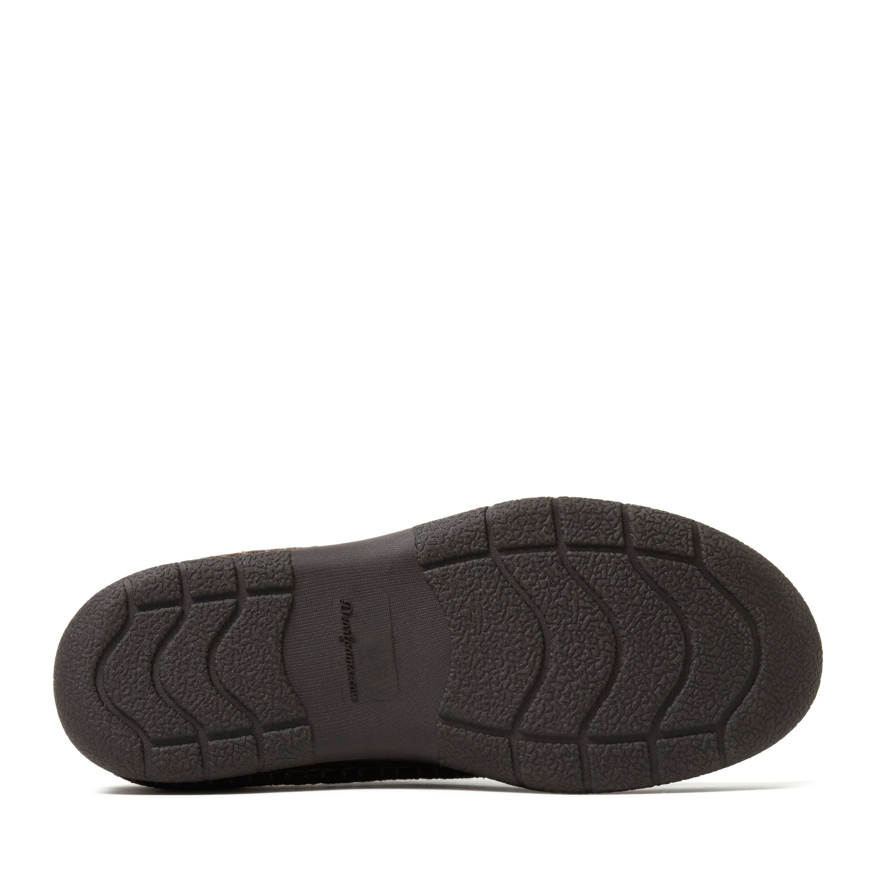 DEARFOAMS Thompson Plaid Moccasin Toe Clog Slipper, Alternate, color, Brown