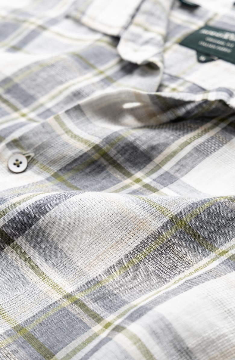 Rodd & Gunn Willow Park Plaid Short Sleeve Linen Button-Up Shirt, Alternate, color,