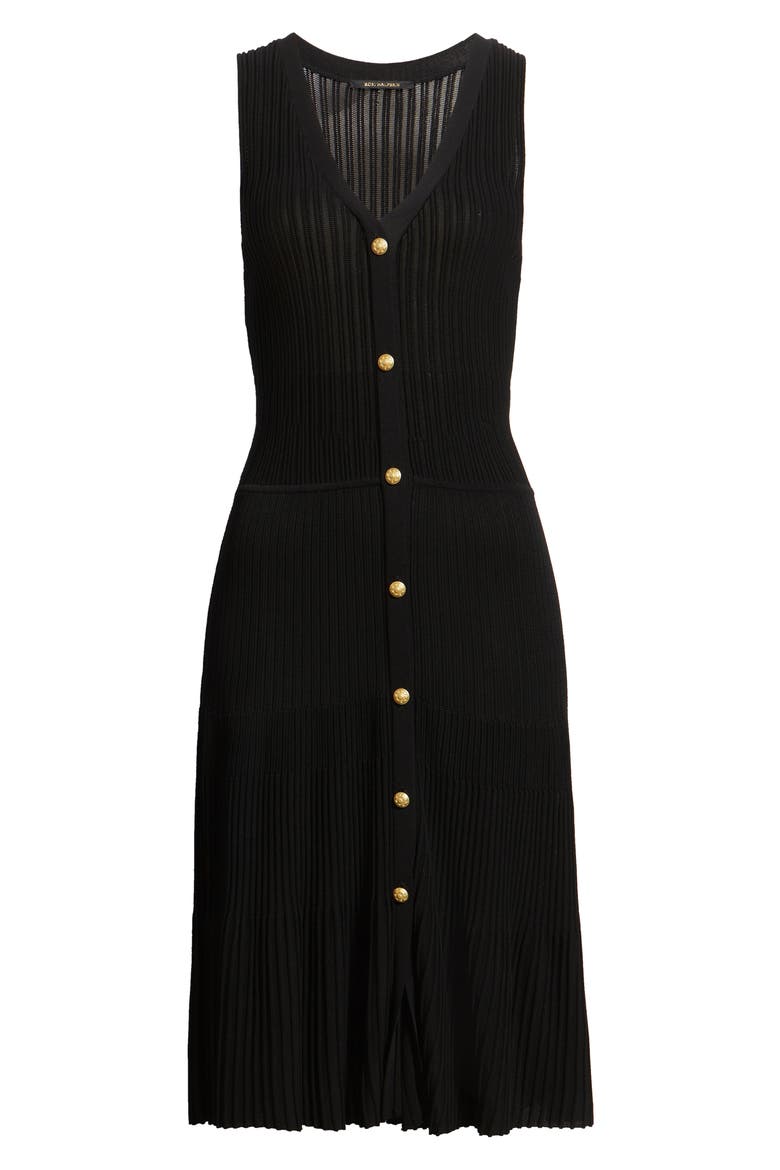 Tessa Sleeveless Rib Dress, Alternate, color, BLACK