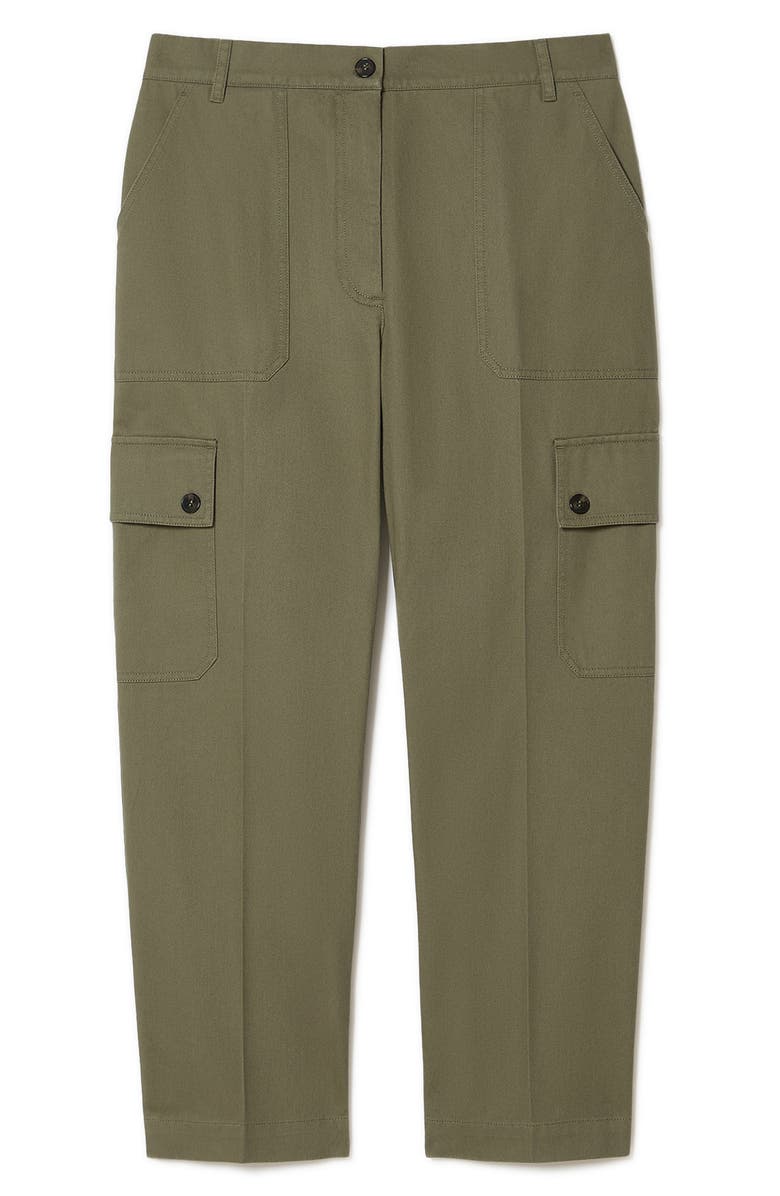 Marina Rinaldi Visiera Cotton Cargo Pants, Alternate, color, Olive Green