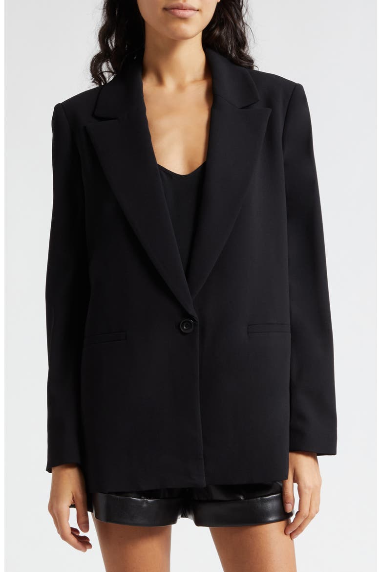 Denny Notched Collar Blazer, Main, color, BLACK