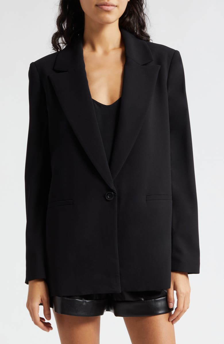 Alice + Olivia Denny Notched Collar Blazer, Main, color, Black