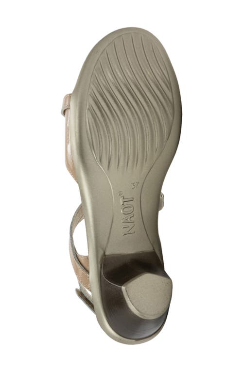 Naot Limit Slingback Sandal In Camel Crinkle Patent Leather